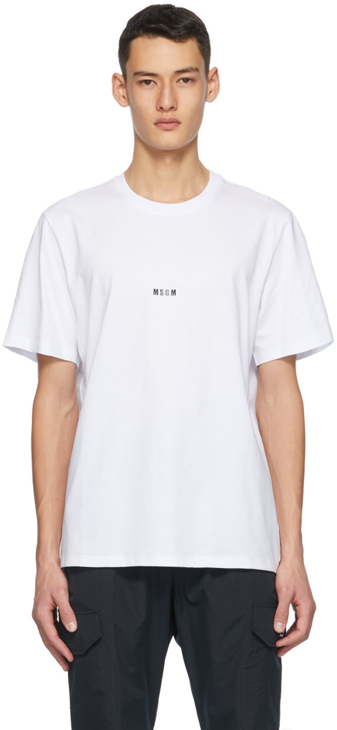 MSGM White Micro Logo T-Shirt