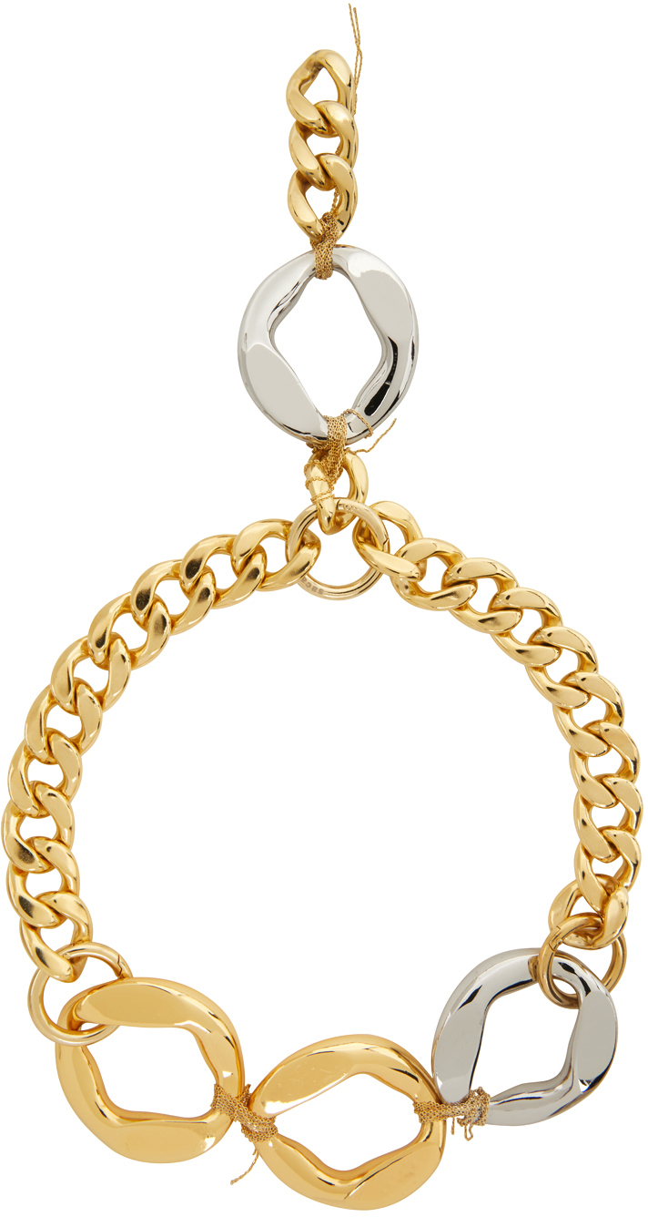 Gold & Silver Chain Necklace by sacai on Sale