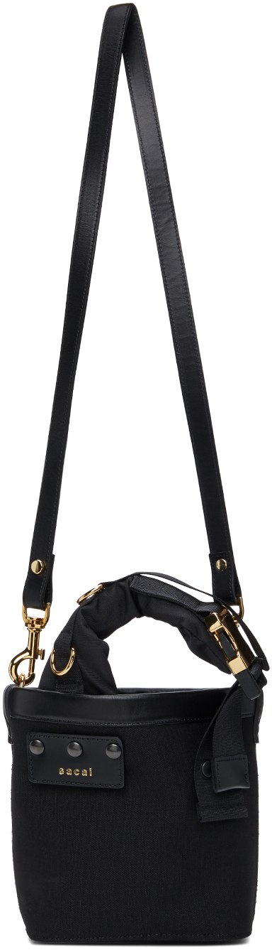 Sacai ブラック マイクロ ハイブリッド Marche トート