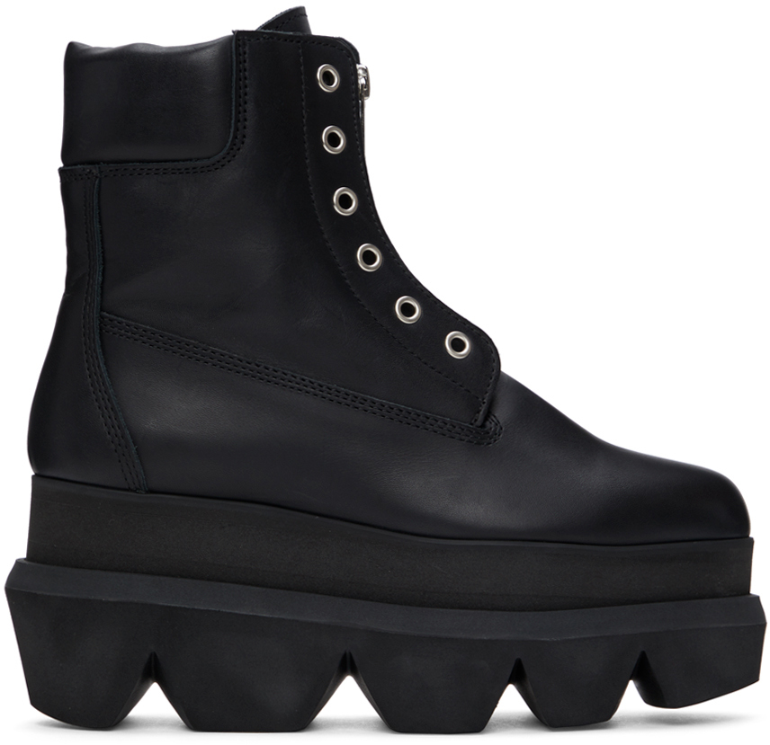 Black Zipper Ankle Boots