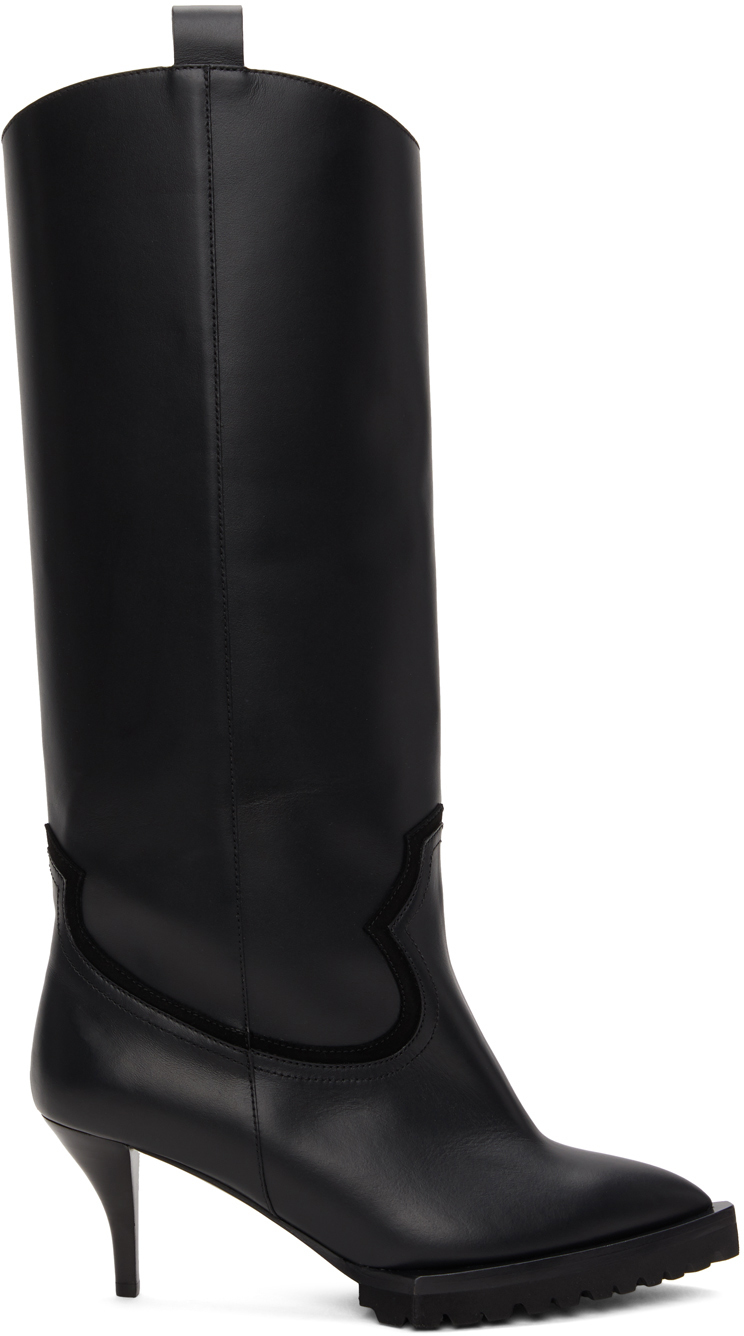 tall black cowboy boots