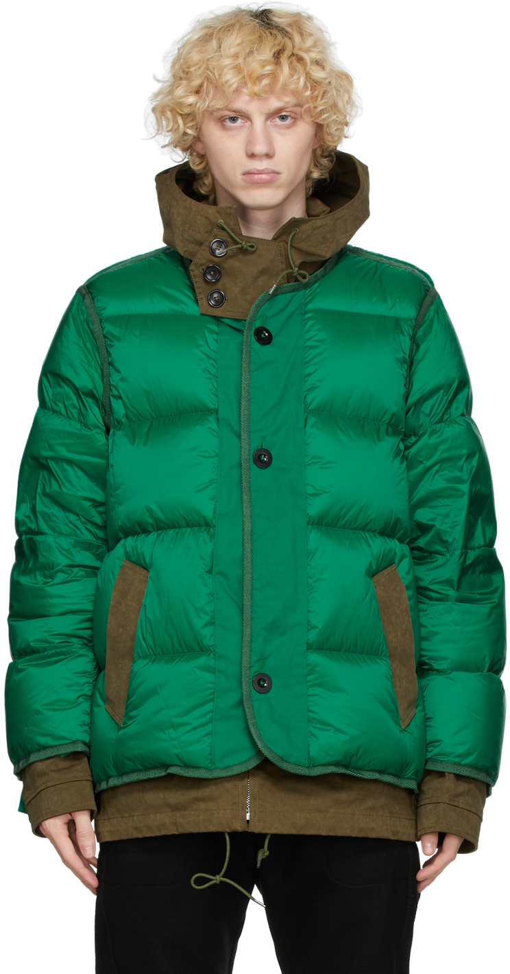 sacai: Green Ten C Edition Down Jacket | SSENSE UK