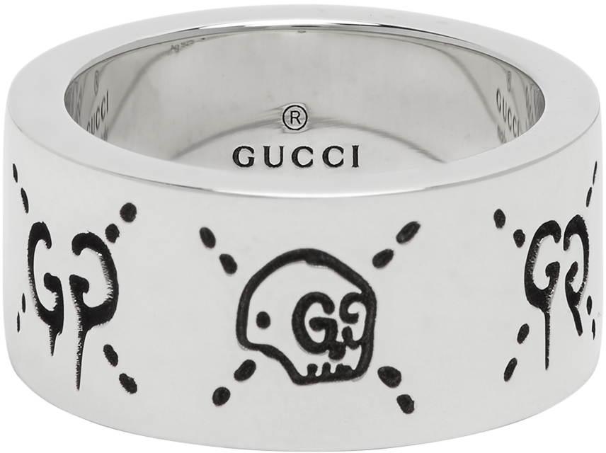 silver guccighost ring