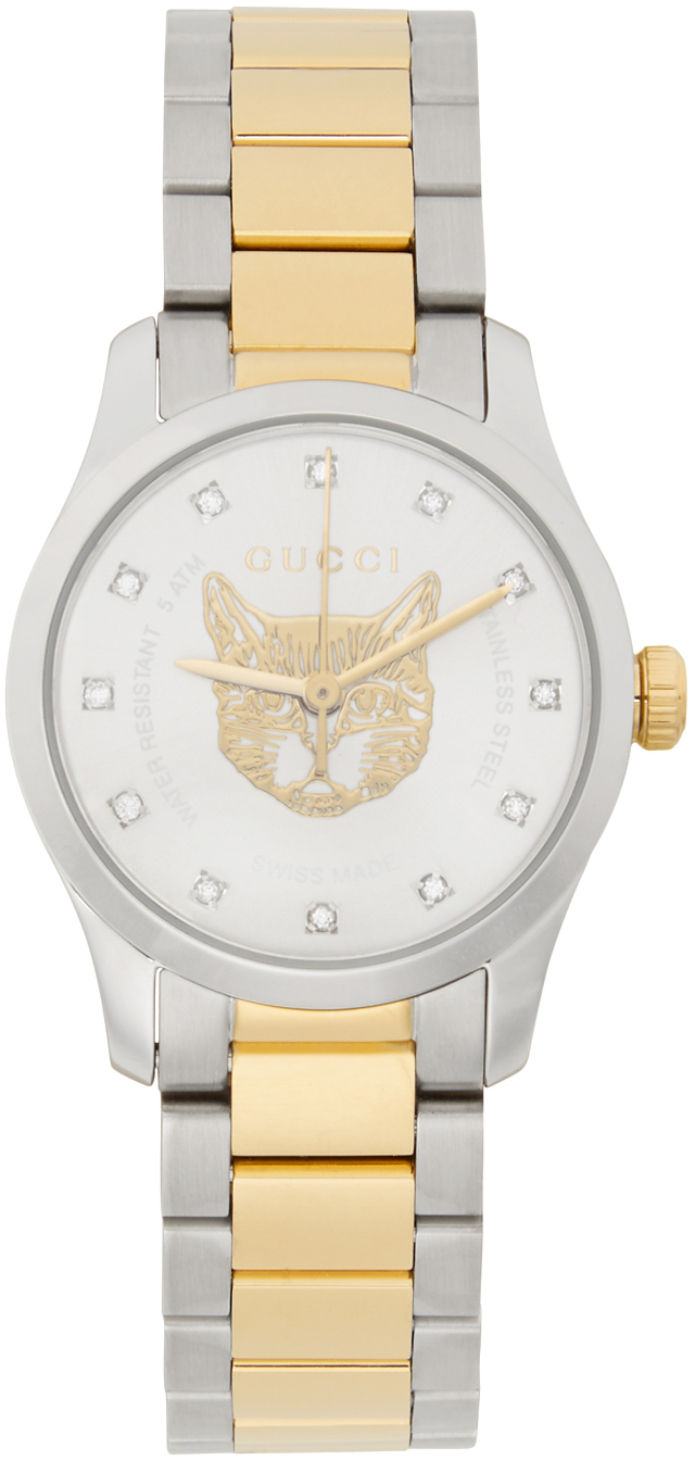 gucci women's gold and silver watch