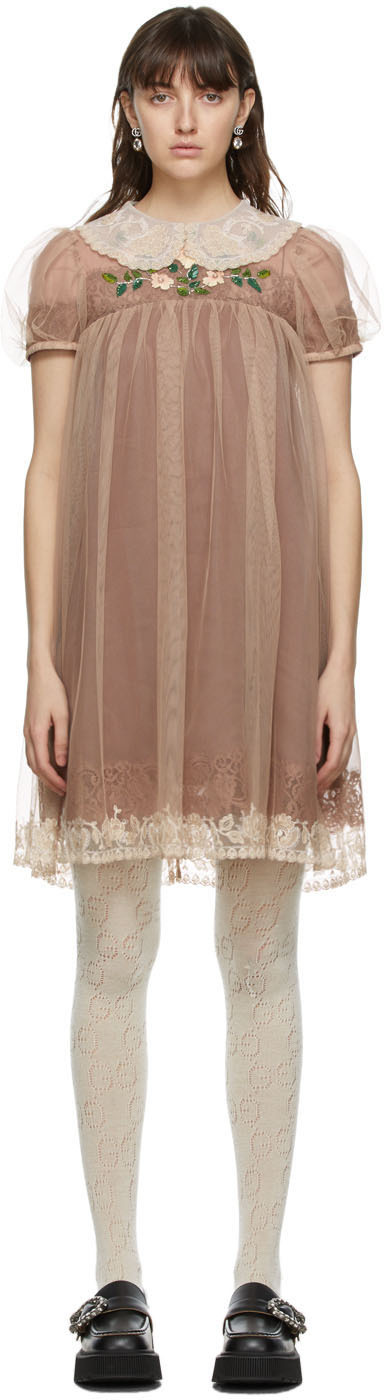 Gucci Brown Silk Babydoll Dress 202451F054587