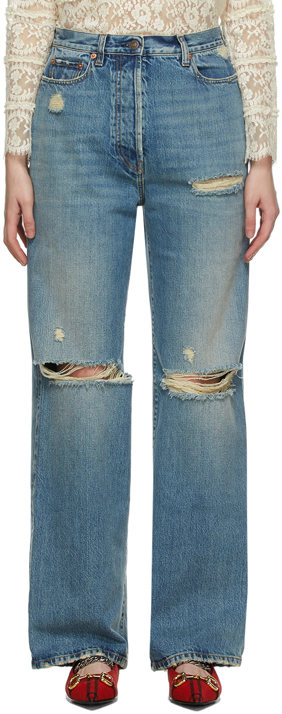 ripped gucci jeans