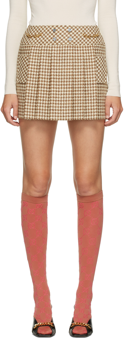 tan gucci skirt