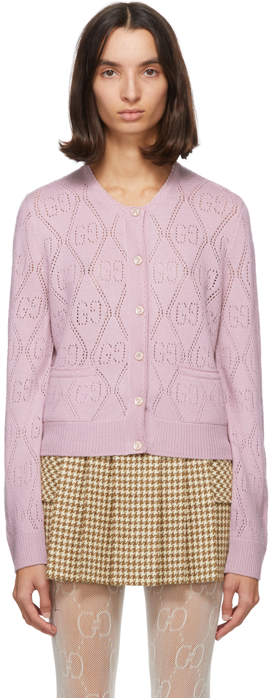 gucci pink cardigan