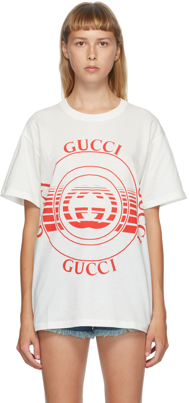 Gucci: White Interlocking G T-Shirt | SSENSE