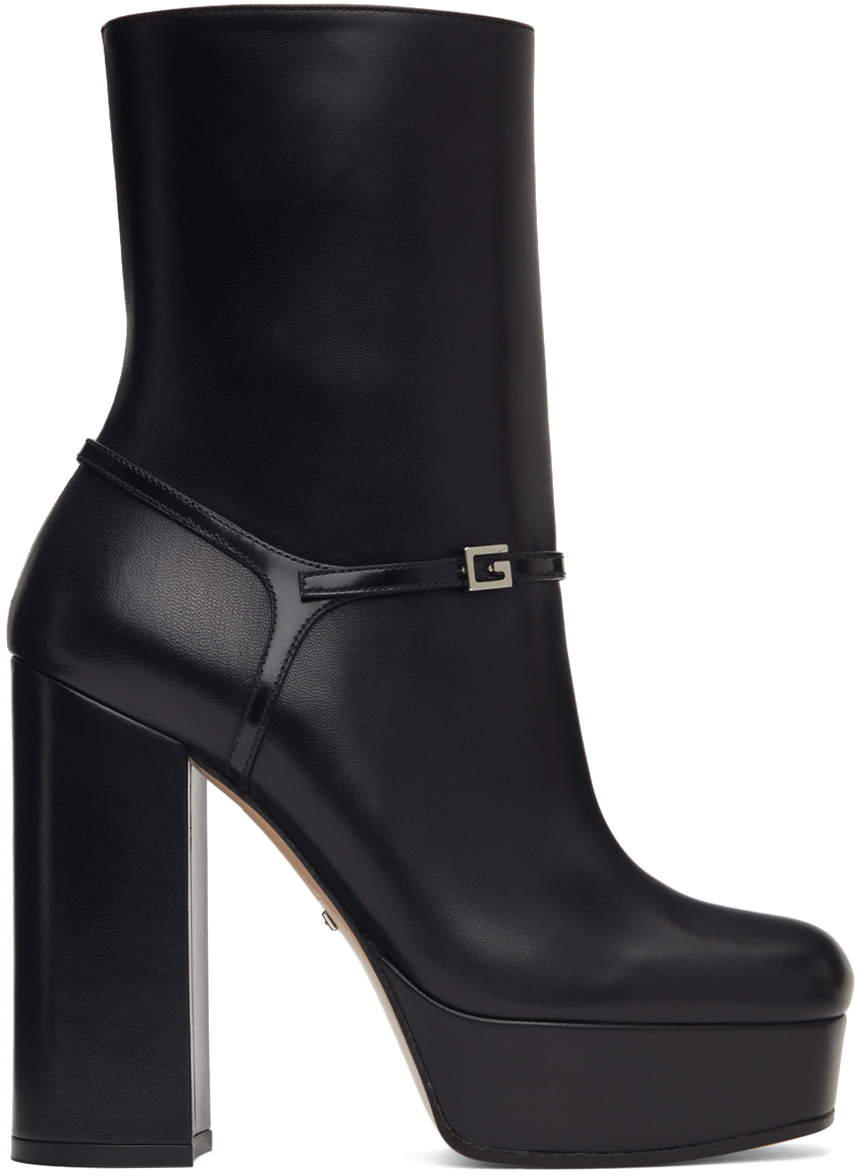 gucci black and white boots
