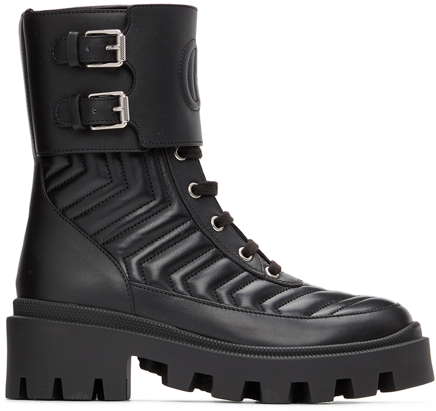Gucci: Black Interlocking G Ankle Boots | SSENSE