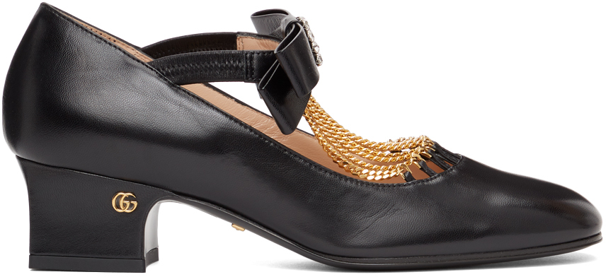 gucci leather pump with bow