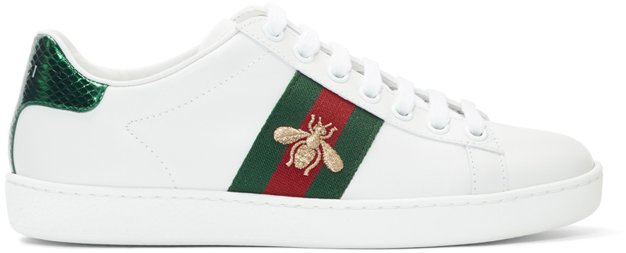 Gucci: White New Ace Sneakers | SSENSE