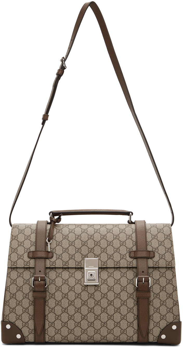 Gucci Brown Medium GG Briefcase Duffle Bag 202451M169251