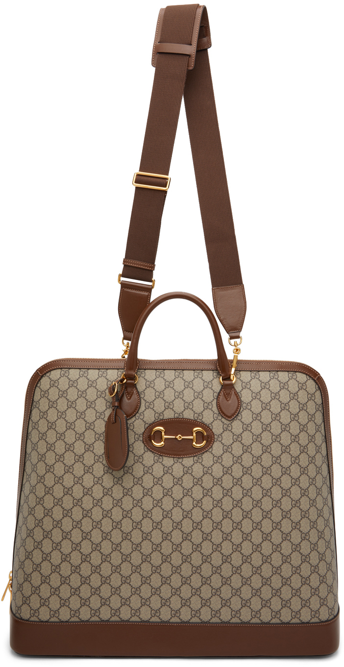 Gucci Gg Supreme Tote Bag Beigeebonycuir, $1,250, Neiman Marcus