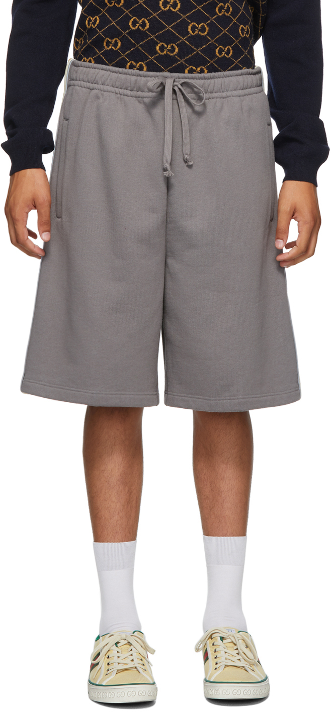 Gucci: Grey Cotton Jersey Shorts | SSENSE
