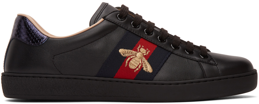 Gucci: Black Bee Ace Sneakers | SSENSE