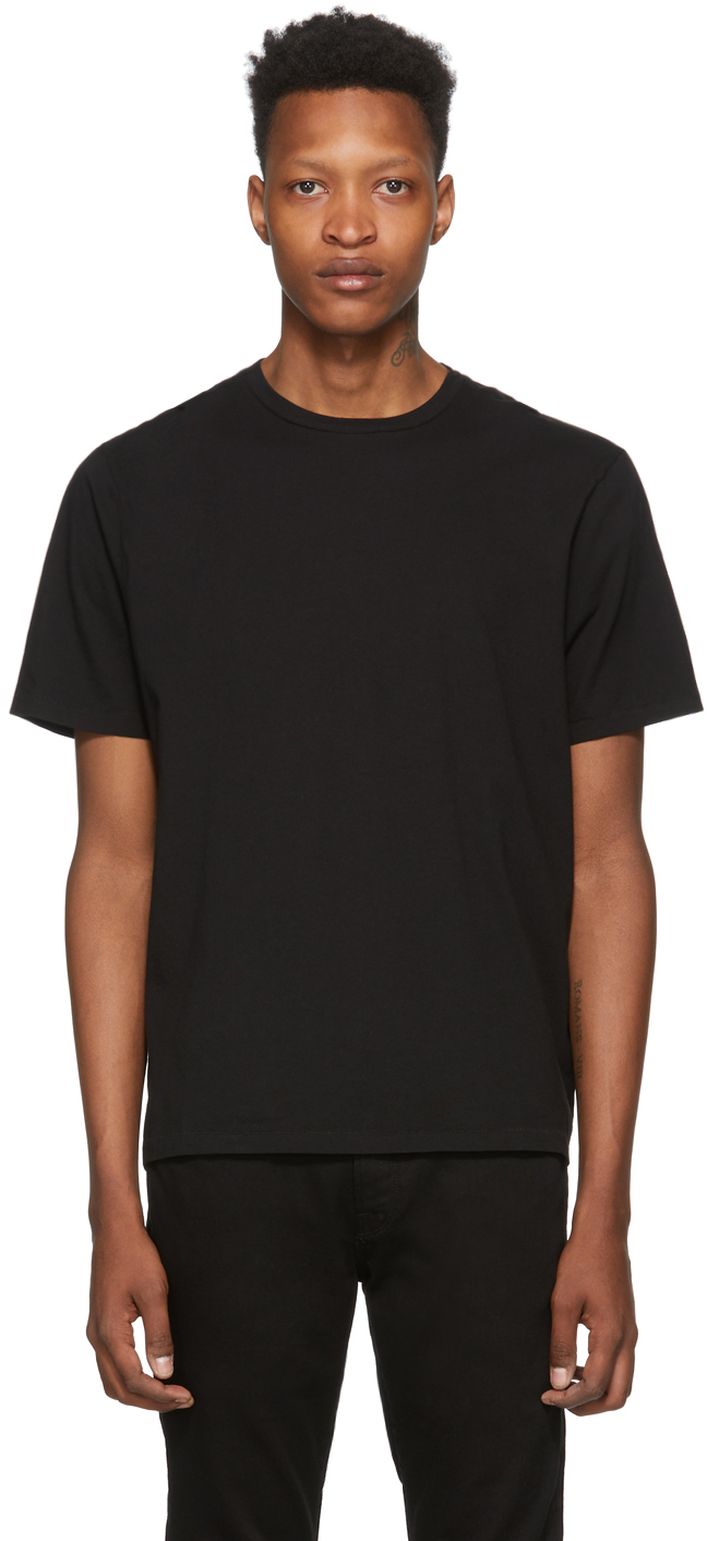 FRAME: Black Classic Fit Perfect T-Shirt | SSENSE