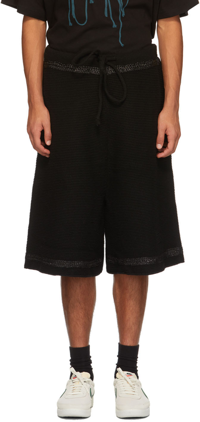 NAMESAKE: Black Knit Tobi Shorts | SSENSE UK