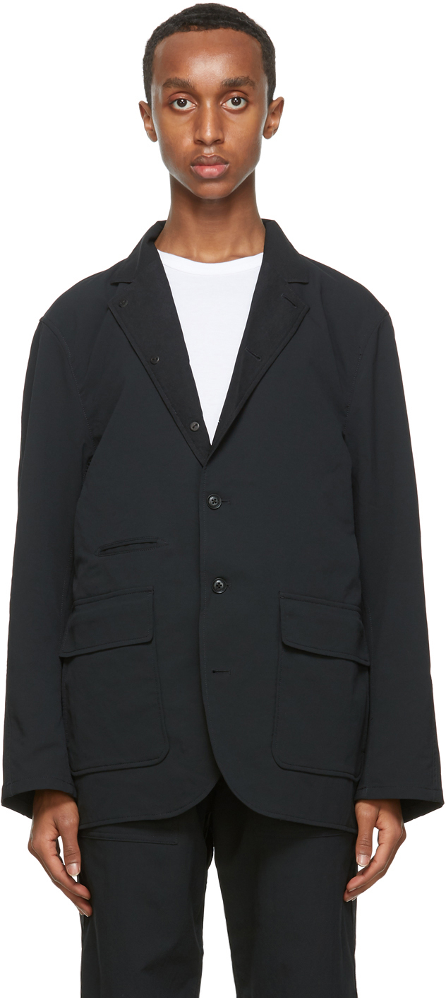 Nanamica: Black AlphaDry® Club Blazer | SSENSE Canada