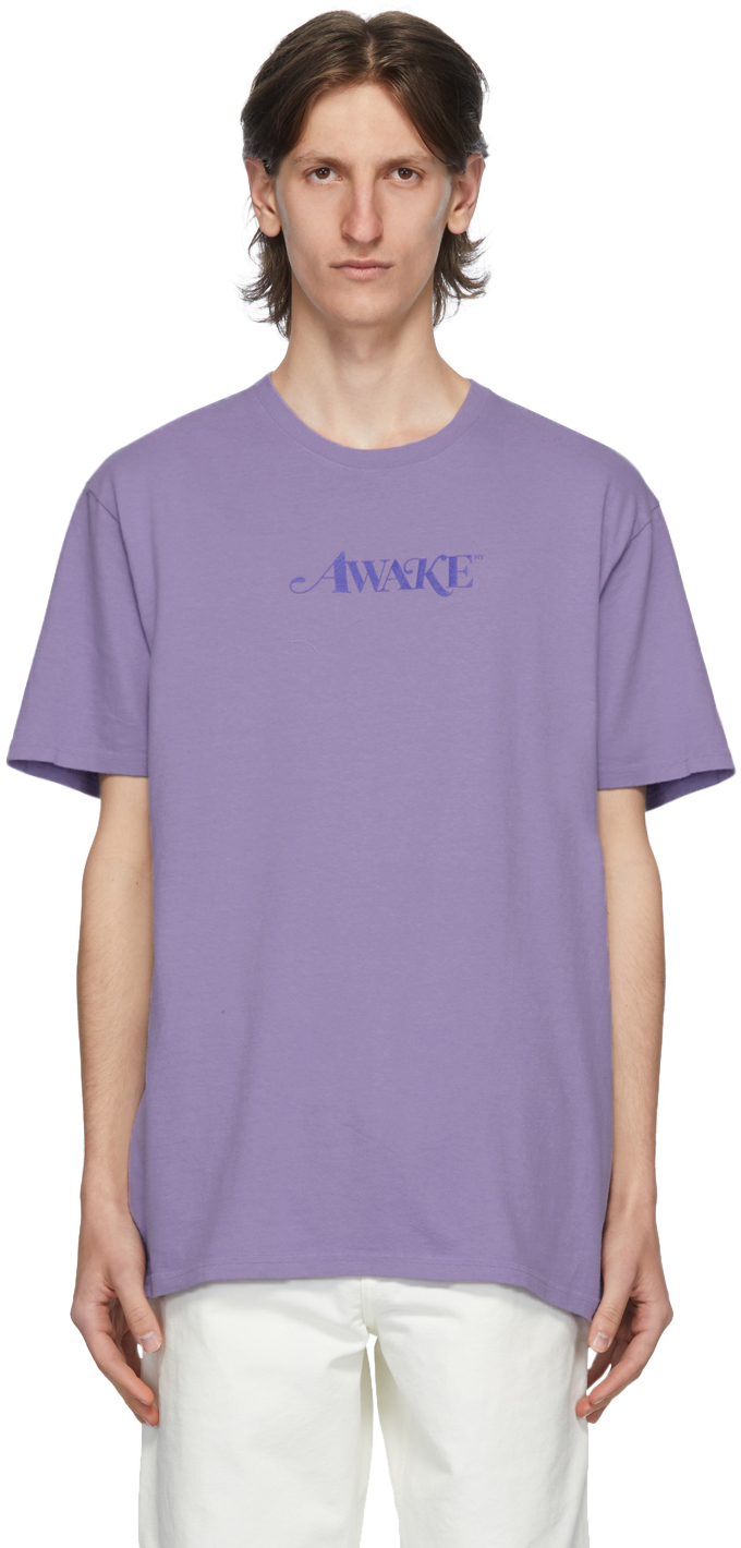 Awake NY: Purple Logo T-Shirt | SSENSE Canada