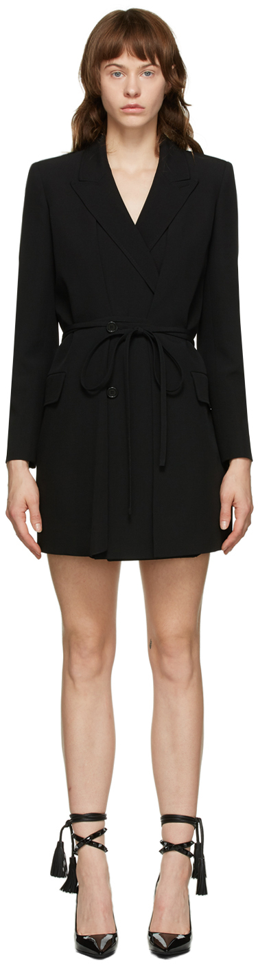 Valentino Black Wool Silk Blazer Dress 202476F052008