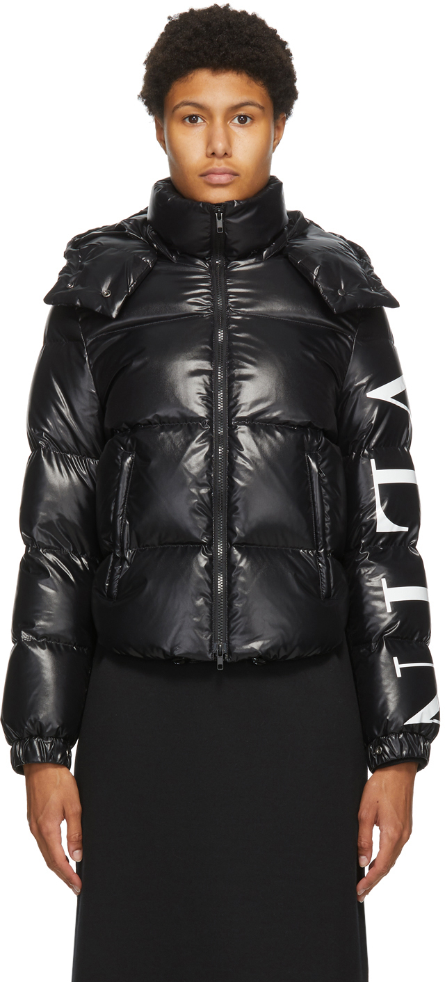 Valentino: Black Down 'VLTN' Puffer Jacket | SSENSE
