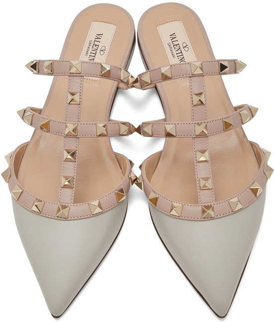 valentino rockstud mules flat