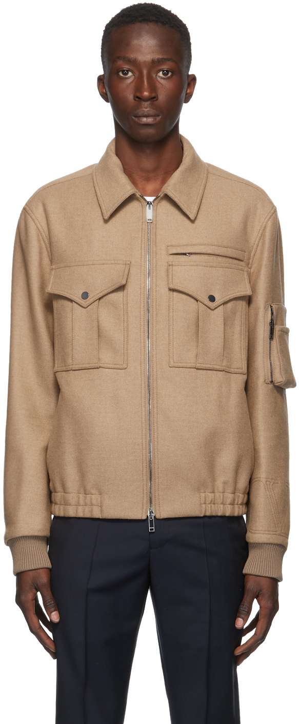 blouson aviateur beige