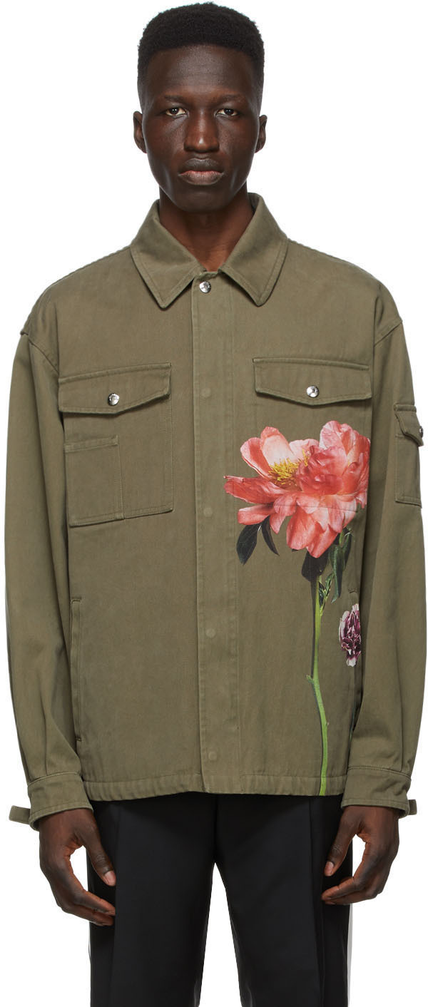 khaki floral jacket
