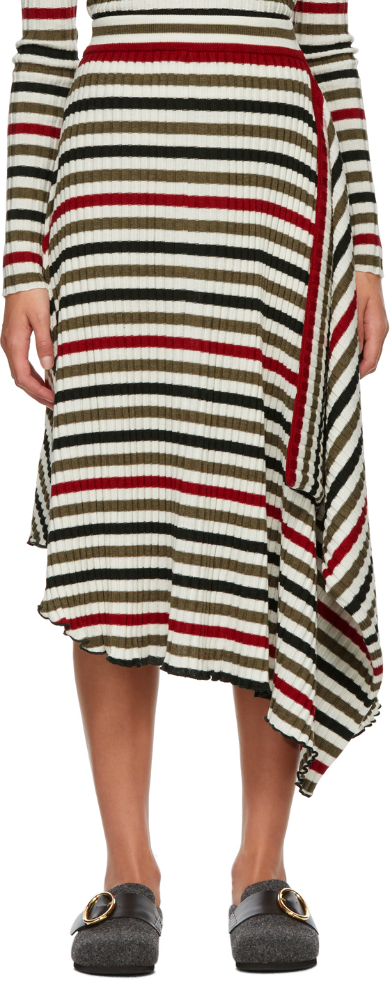 JW Anderson Multicolor Striped Rib Infinity Skirt