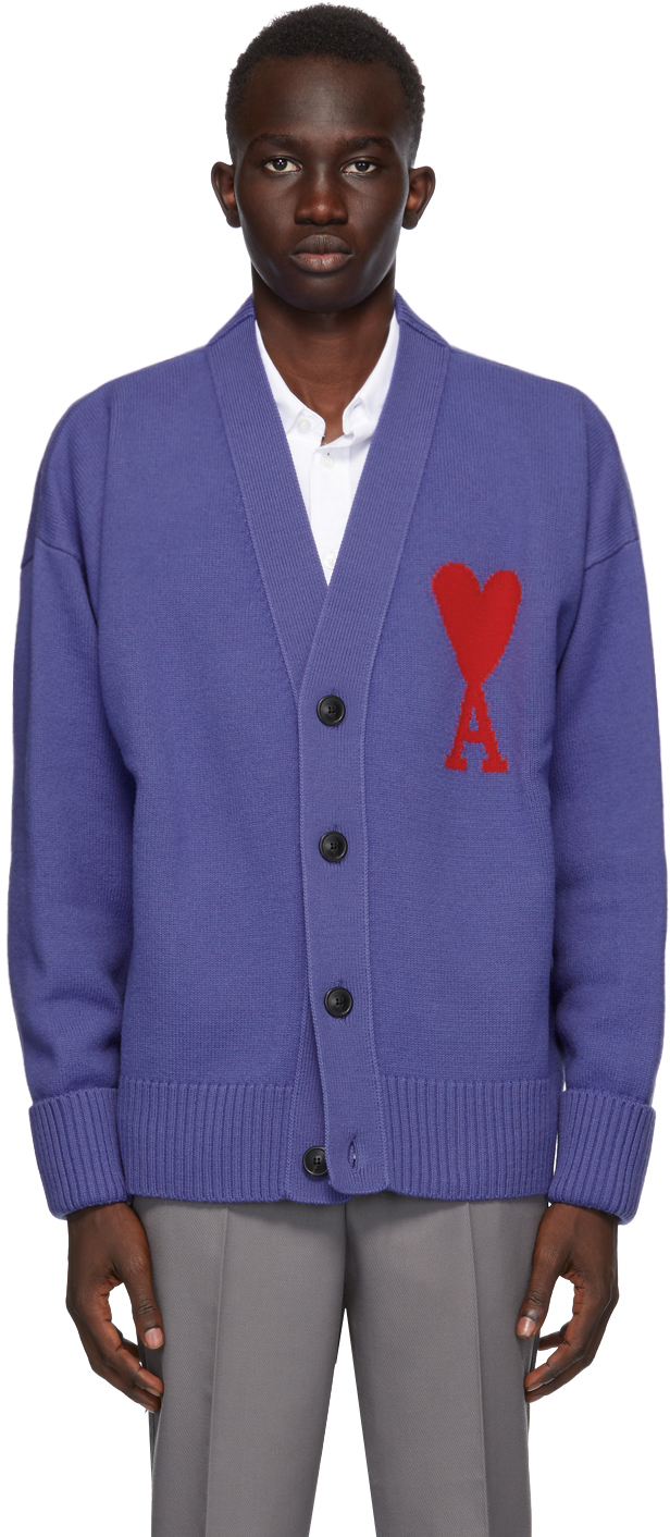 oversized purple cardigan
