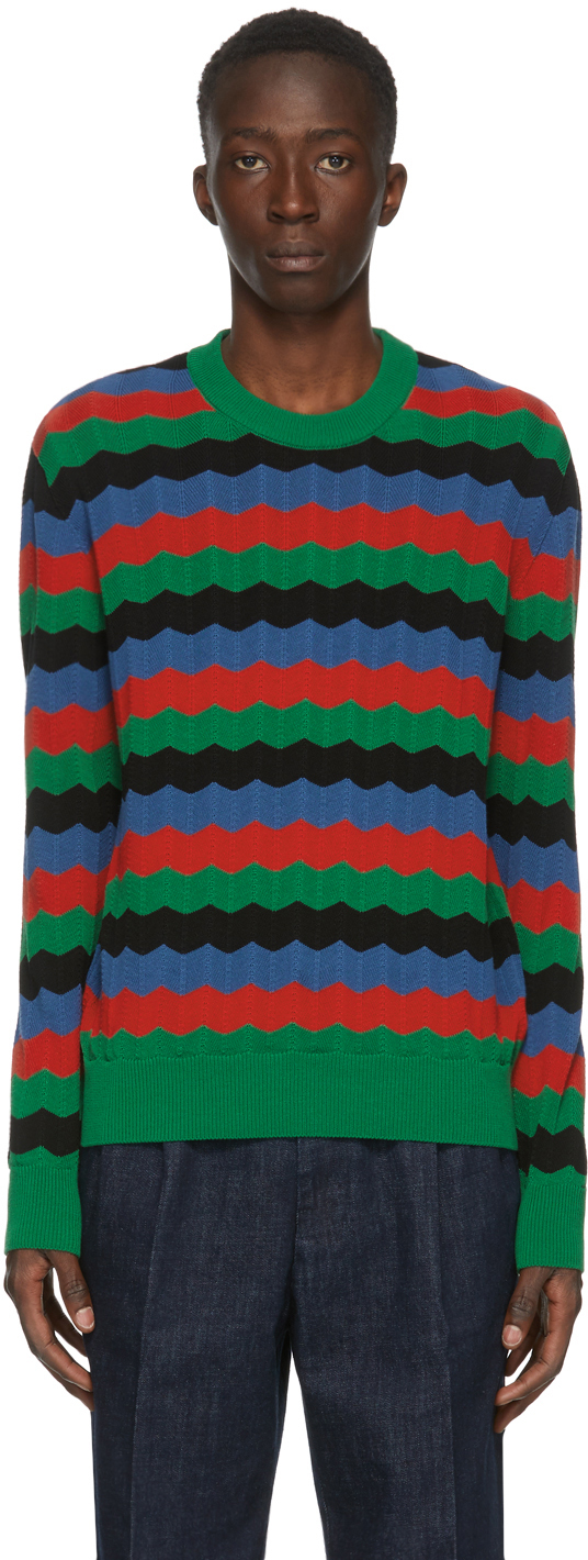 Multicolor Striped Crewneck Sweater