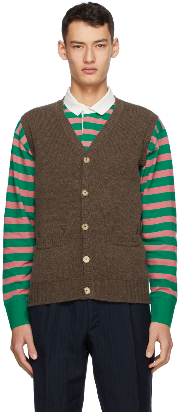 drake's sleeveless cardigan
