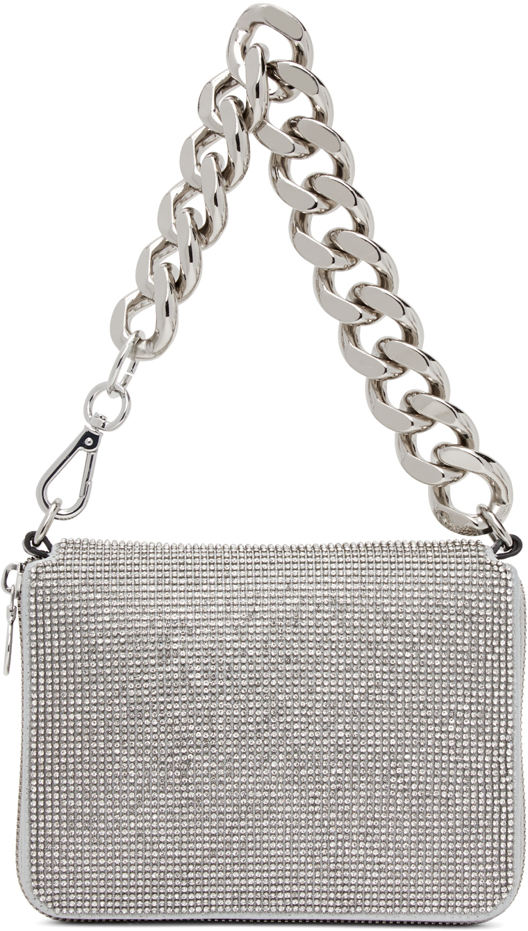 silver wristlet clutch