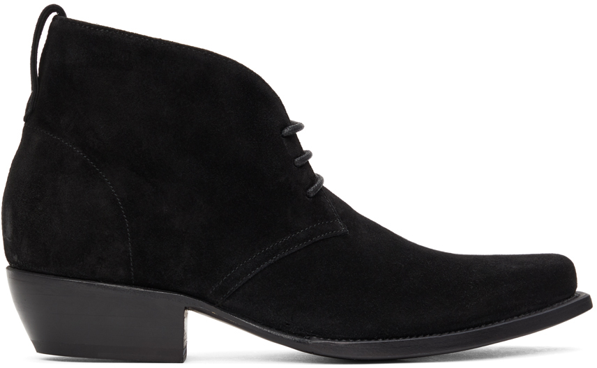 4SDESIGNS Black Suede Western Boots SSENSE Canada