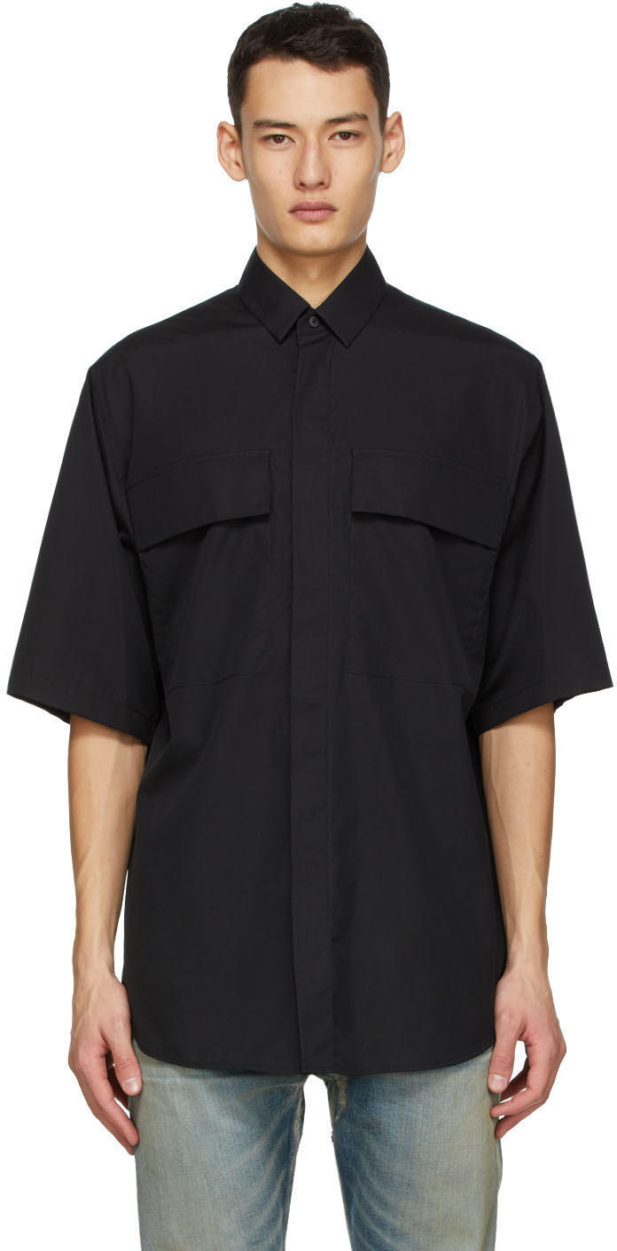 Fear of God Ermenegildo Zegna: Black Matt Oversized Shirt | SSENSE