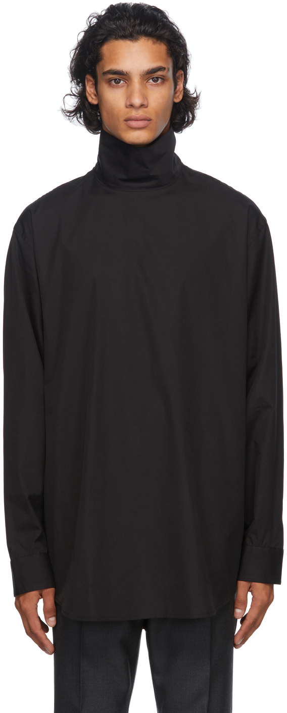 Fear of God Ermenegildo Zegna: Black Poplin Oversized Shirt | SSENSE Canada
