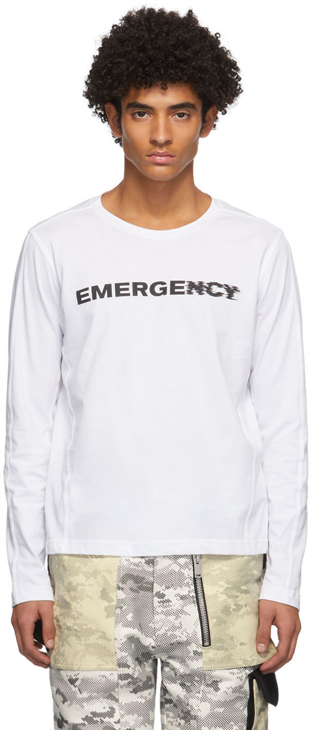 Ssense Uomo Abbigliamento Top e t-shirt Top & White Spread Logo Long Sleeve T-Shirt 