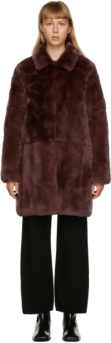 Yves Salomon - Meteo: Burgundy Fur Coat | SSENSE