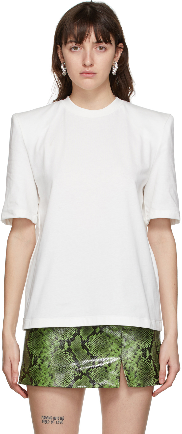shoulder pad white t shirt