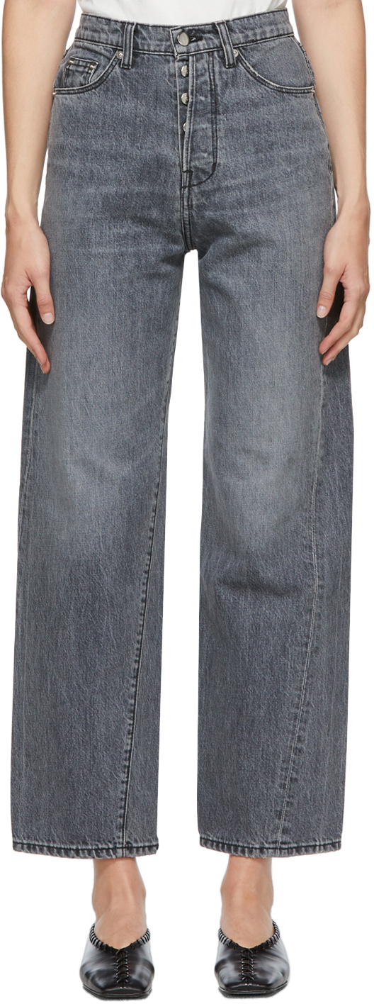 gray wide leg jeans
