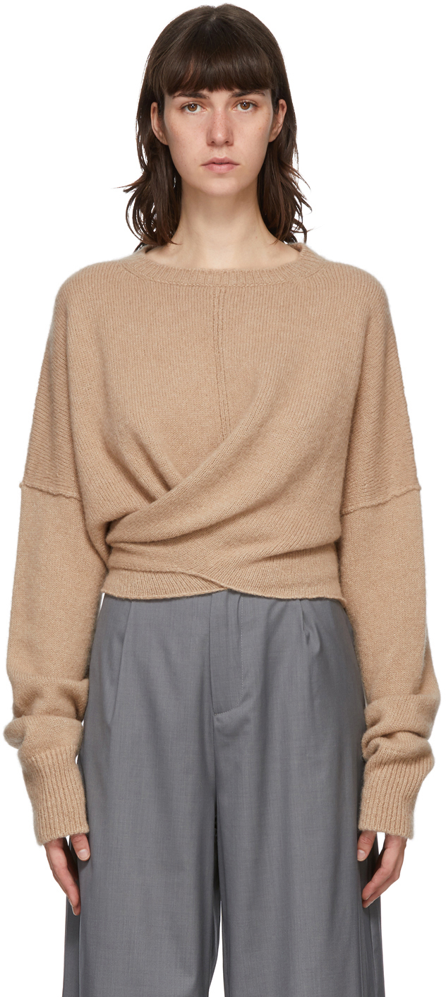 beige wrap sweater