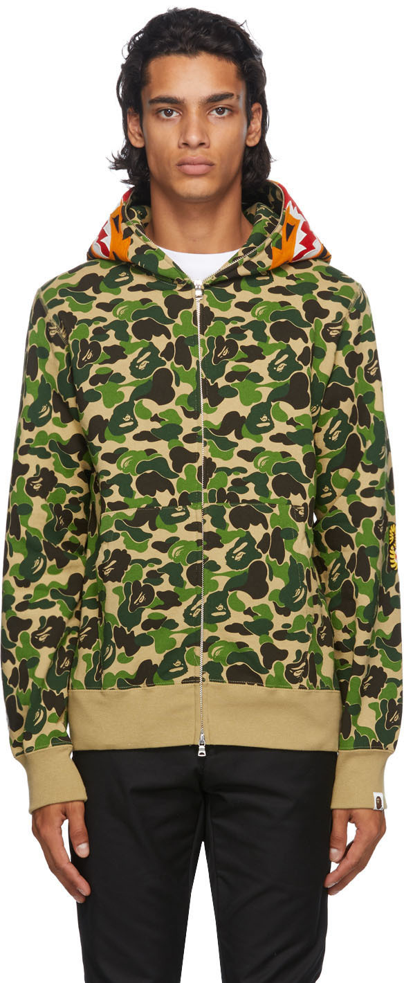 bape hoodie camo green