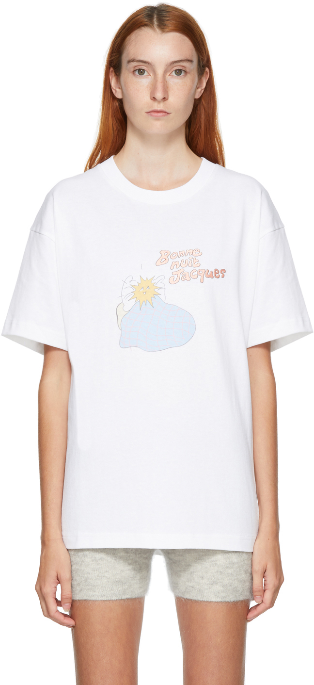 Jacquemus: White & Pink 'Le T-Shirt Jacques' T-Shirt | SSENSE