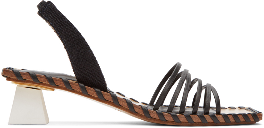 Sandales à talons hauts noires 'Les Sandales Valerie' Jacquemus en solde