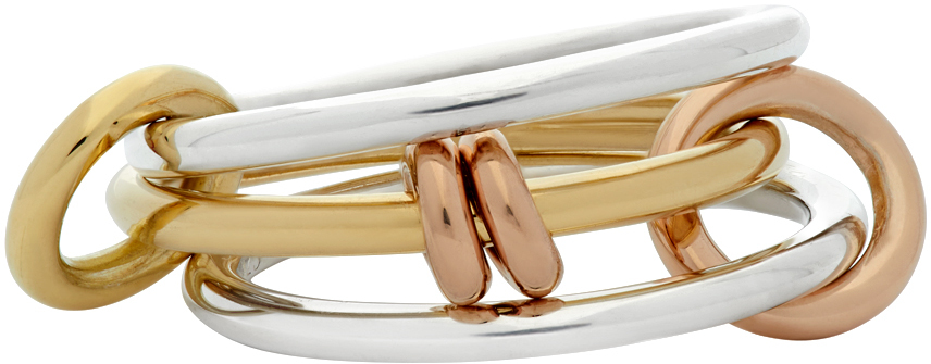Silver & Gold Acacia Three-Link Ring