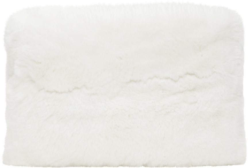 white fur purse