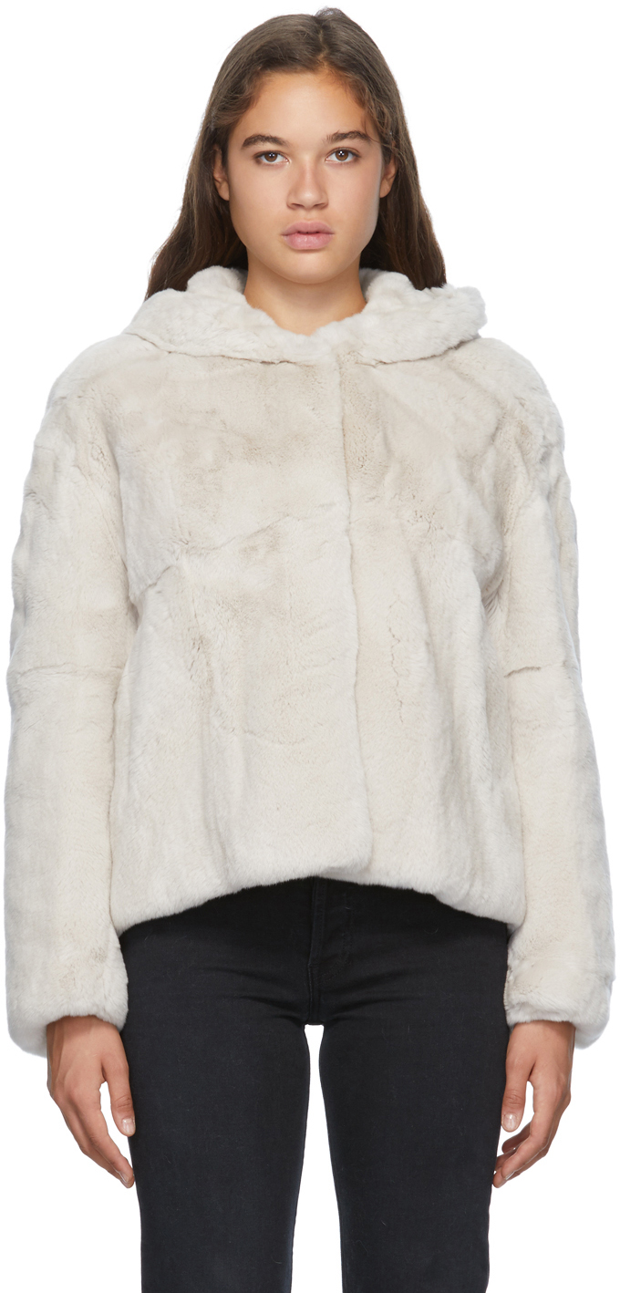 off white fur jacket