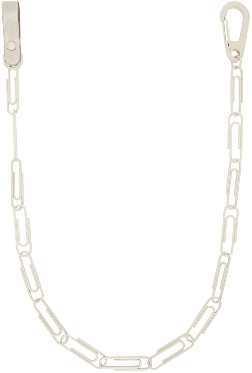 OffWhite Grey Paperclip Keychain SSENSE